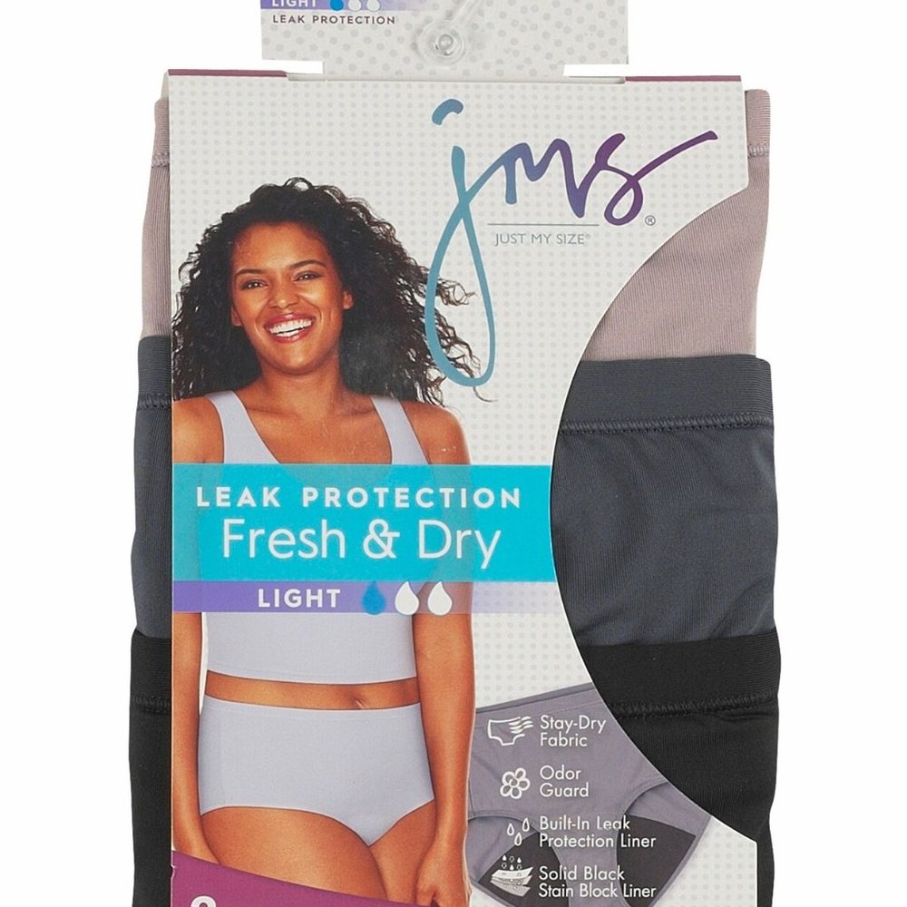 Brand New JUST MY SIZE Women's Fresh & Dry Underwear 3 Pack